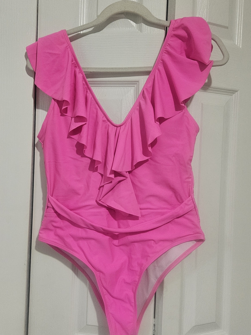 SHEIN Hot Pink Ruffled One-Piece Swimsuit